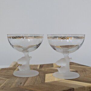Pair of Snoopy Champagne Glasses